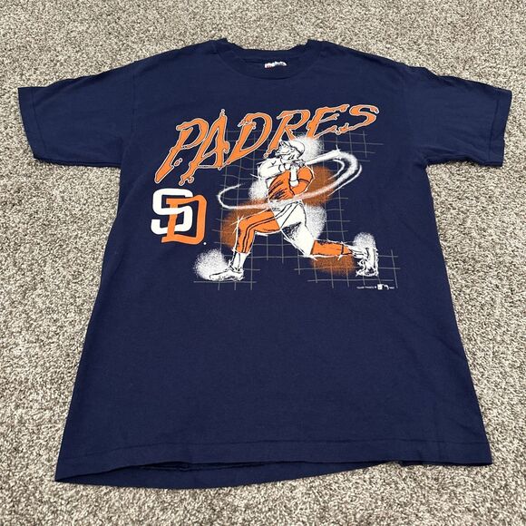 Vintage 1993 San Diego Padres MLB Single Stitch Blue T-Shirt Men’s Size Medium - Picture 1 of 7